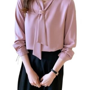 Pink Hub Loose Top Tie Design With Black Pant